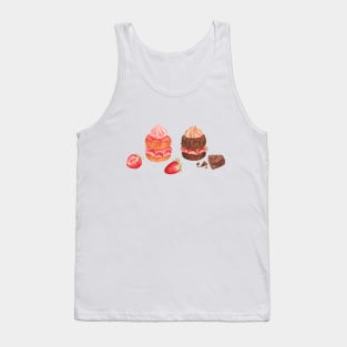 Chocolate and strawberry cakes Tank Top